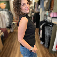 Olivia - Mock Neck Sleeveless Knit Top