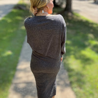 Ribbed Asymmetric Hem and Sleeve Top & Skirt Set