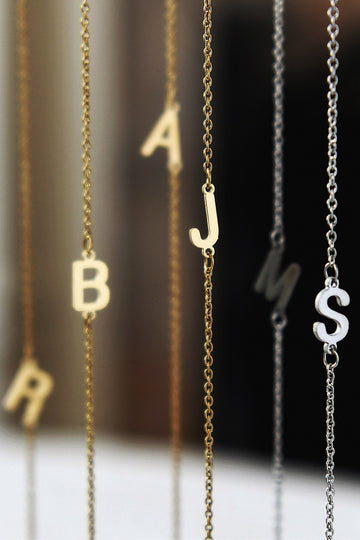 Gold Waterproof Stainless Steel Dainty Initial Necklace