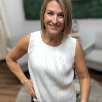 Liverpool - Sleeveless Crew Neck Pleated Top