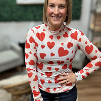 Keigan Mesh Top - Valentine Hearts