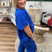 The On Repeat Textured Set - Royal Blue