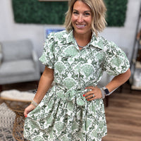 Southern Charm Damask Shirt Dress