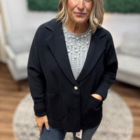 Madeline - Knit Blazer Cardigan - Black