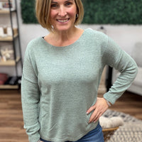Lightweight Drop Shoulder Sweater - Seafoam