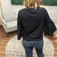 Liverpool - Embroidered 3/4 Bell Sleeve Top