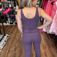 Ribbed Relax Tank - Plum