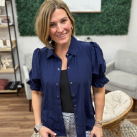 Liverpool - Snap Front Knit Shirt - Navy