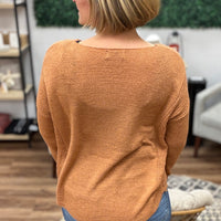 Lightweight Drop Shoulder Sweater - Terracotta