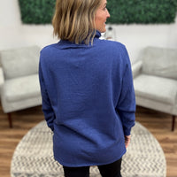 Miley - Vintage Quarter Zip Pullover - Blue