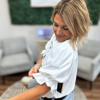 Liverpool - Snap Front Knit Shirt - White