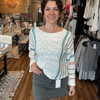 Acid Wash Frayed Hem Skirt - Vintage Black