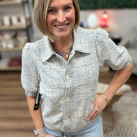 Liverpool - Puff Sleeve Plaid Jacket