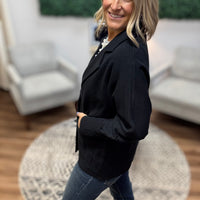 Madeline - Knit Blazer Cardigan - Black