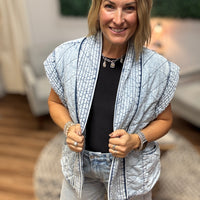 Quilted Chambray Vest