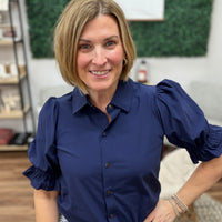 Liverpool - Snap Front Knit Shirt - Navy