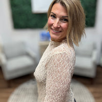 Jolie Lace Thumbhole Top - Beige