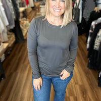 Run, don’t walk - Brushed Microfiber Long Sleeve Tee