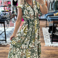 Botanical Breeze Midi Dress
