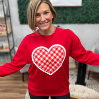 Gingham Heart Luxe Pullover