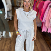 Riley Sleeveless Jumpsuit - Oatmilk