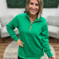 Miley - Vintage Quarter Zip Pullover - Green