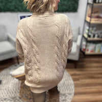 Chunky Cable Knit Sweater Dress