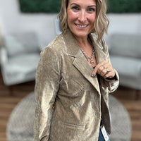 Liverpool - Velvet Fitted Collared Long Sleeve Blazer