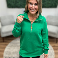 Miley - Vintage Quarter Zip Pullover - Green