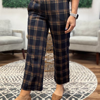 Liverpool - Mabel Plaid Crop Wide Leg Pants