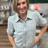 Liverpool - Puff Sleeve Plaid Jacket