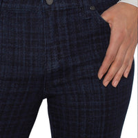 Liverpool - Hannah Flare in Indigo Plaid