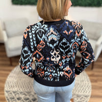 Liverpool: Long Sleeve Drop Shoulder Jacquard Sweater
