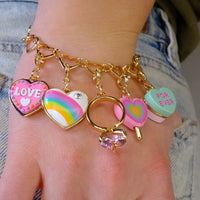 Charm It! Gold Heart Chain Bracelet