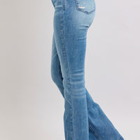 Judy Blue - High Waist Tummy Control Vintage Wash Side Slit Slim Boot Cut