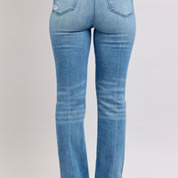 Judy Blue - High Waist Tummy Control Vintage Wash Side Slit Slim Boot Cut