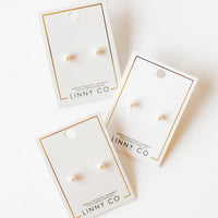 Flat Back Earrings - Payton Pearl 5mm