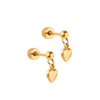 Flat Back Earrings - Millie Heart