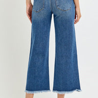 Risen - High Rise Double Band Crop Jean - Dark Wash
