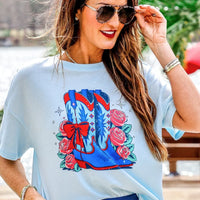 Americana Edit: Patriotic Boots Waffle Tee {Special Order}