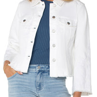 Liverpool - Jacket With Fray Hem & Paisley Embroidery