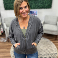 Fleece Hoodie Jacket with Tapered Sleeves