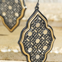 Quatrefoil Filigree Dangle Drop Earrings
