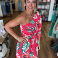 Party in Paradise One Shoulder Maxi Dress