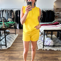 Judy Blue - Canary Yellow High Rise Tummy Control Shorts