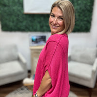 Drop Shoulder Relaxed Tunic - Hot Pink
