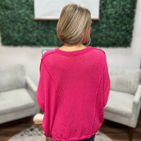 Drop Shoulder Relaxed Tunic - Hot Pink