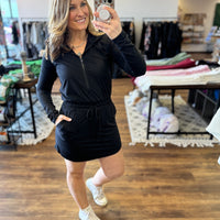 Athena - Butter Soft Long Sleeve Athleisure Dress with Hoodie