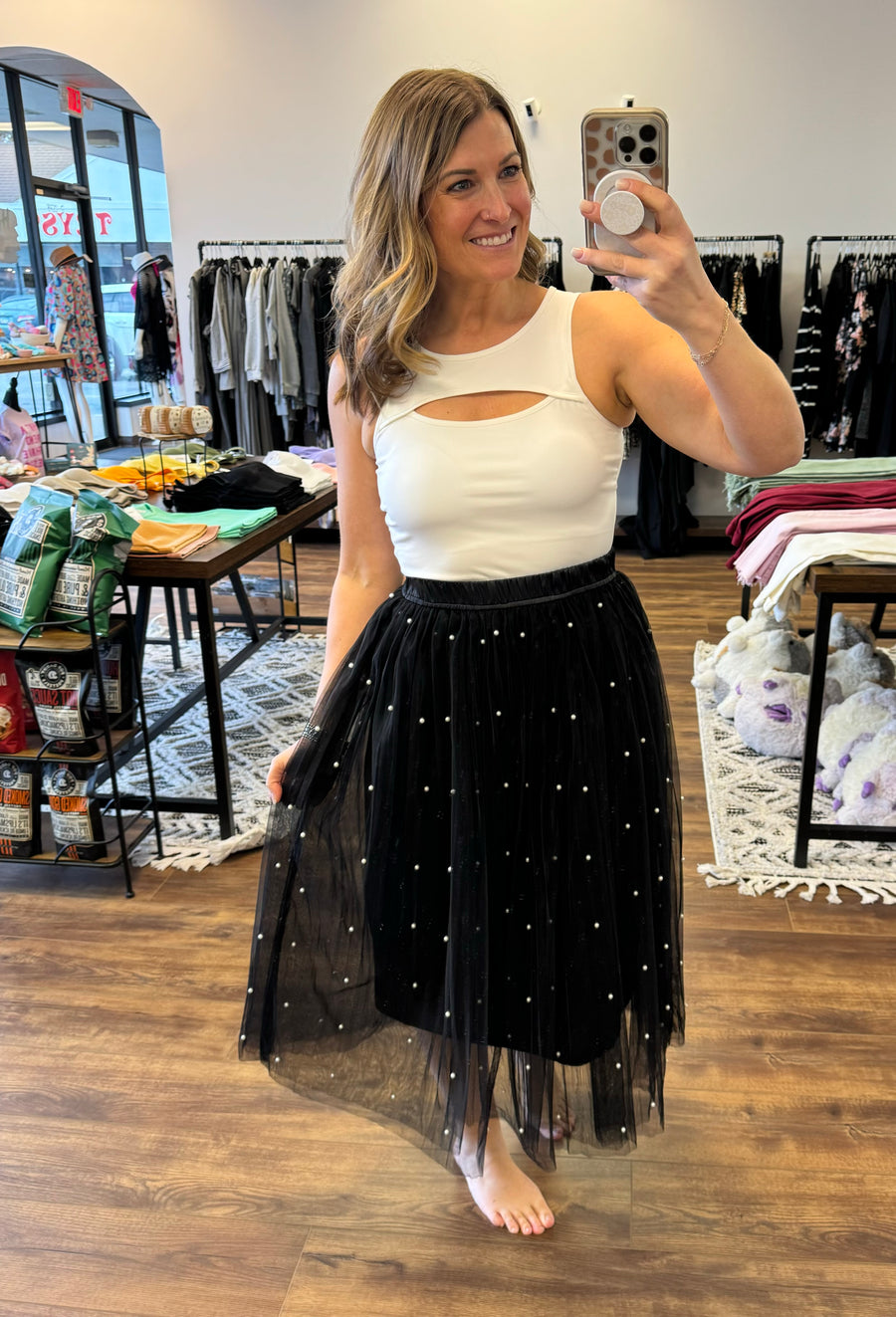 Breakfast at Tiffany’s - Tulle Skirt with Pearl Embellishments