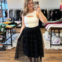 Breakfast at Tiffany’s - Tulle Skirt with Pearl Embellishments